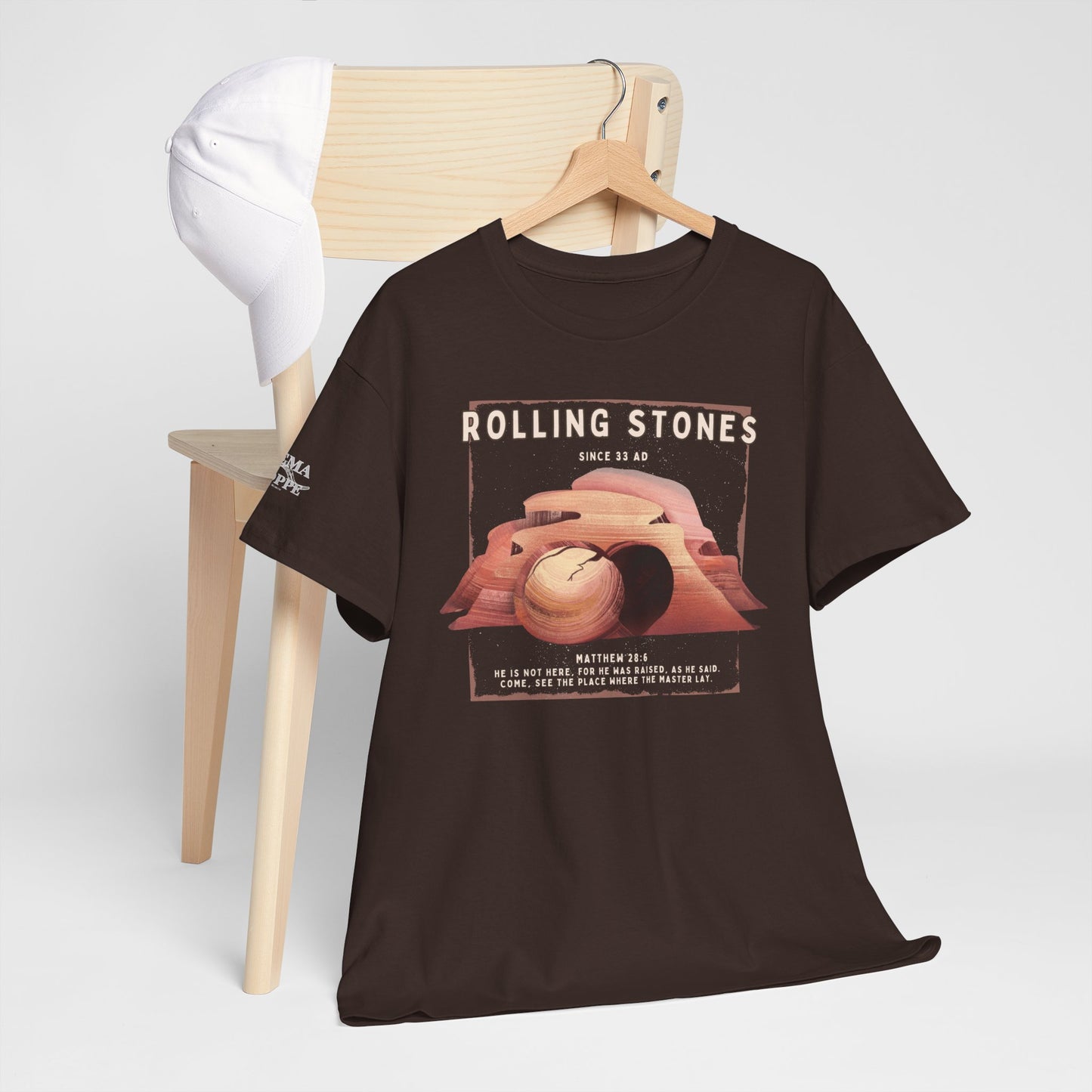 Rolling Stones Since 33 AD Biblical Graphic Tee — "Hebrew Hahas" Vintage Faith Shirt