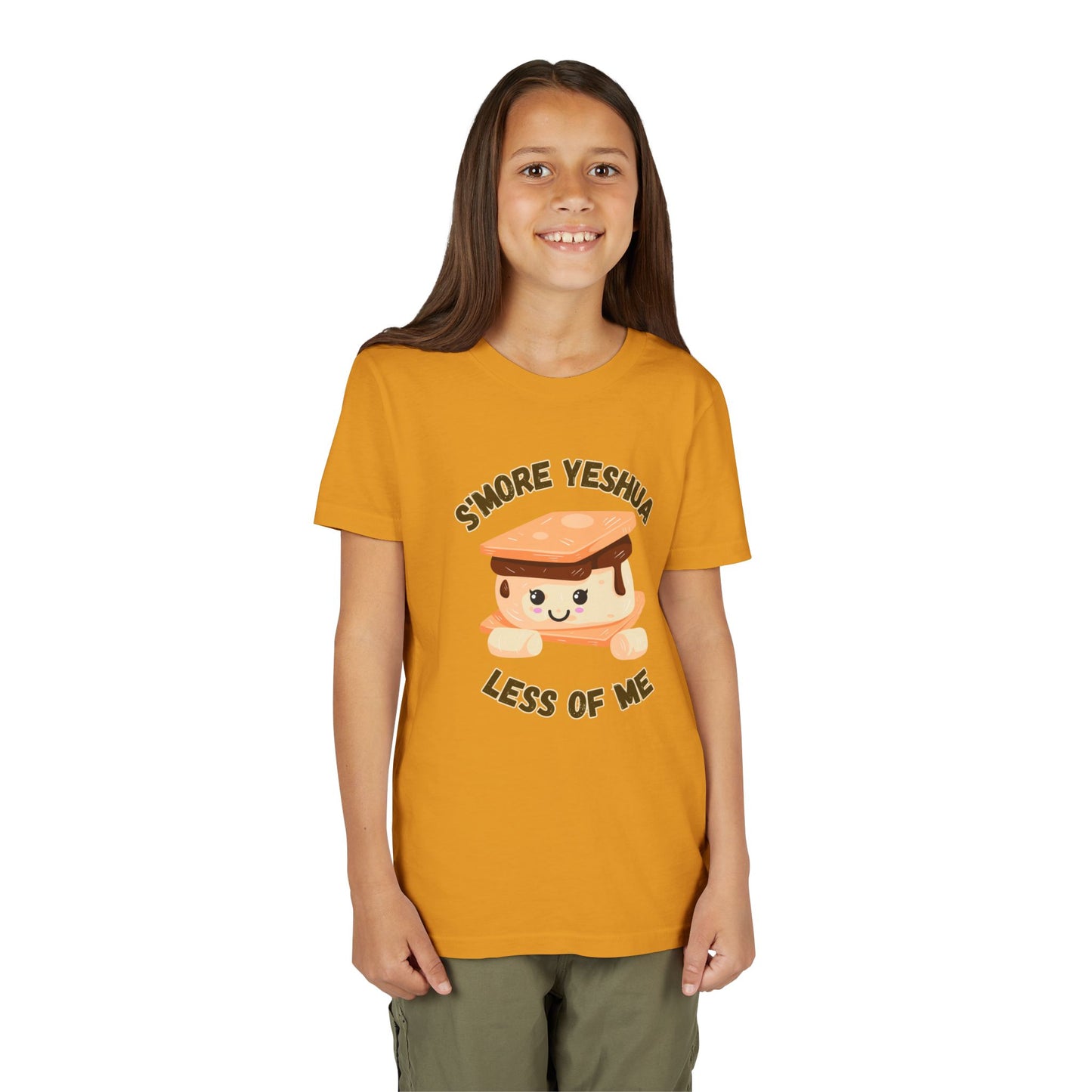 Youth T-Shirt - More Yeshua, Less of Me Shirt Cute S'mores for Sukkot