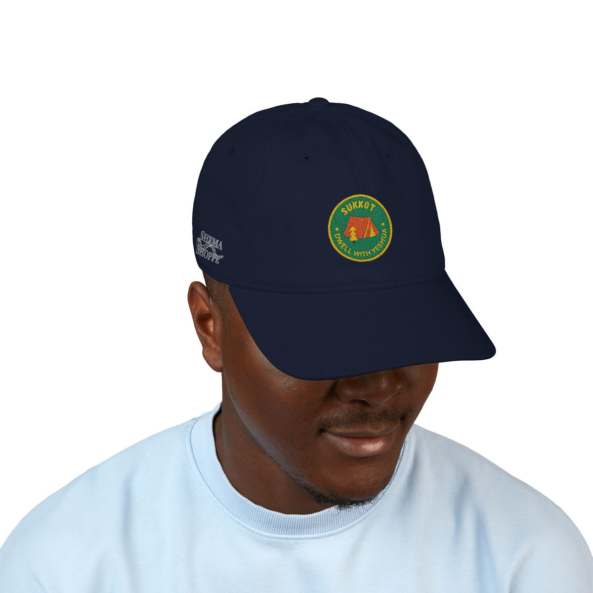 Organic Embroidered Sukkot With Yeshua Baseball Cap — Green Tent Patch