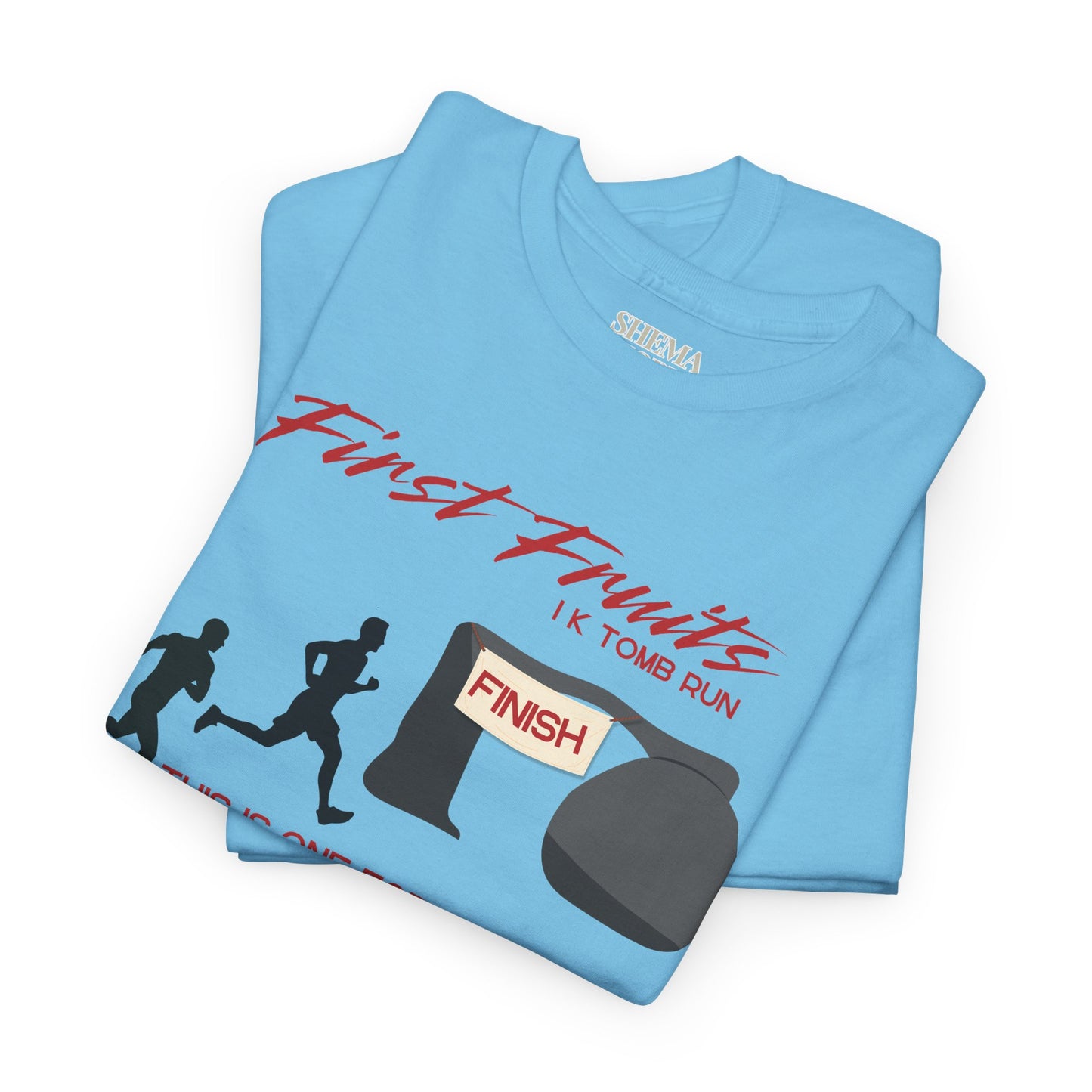 First Fruits 1k Tomb Run Unisex Tee - Funny Biblical Design