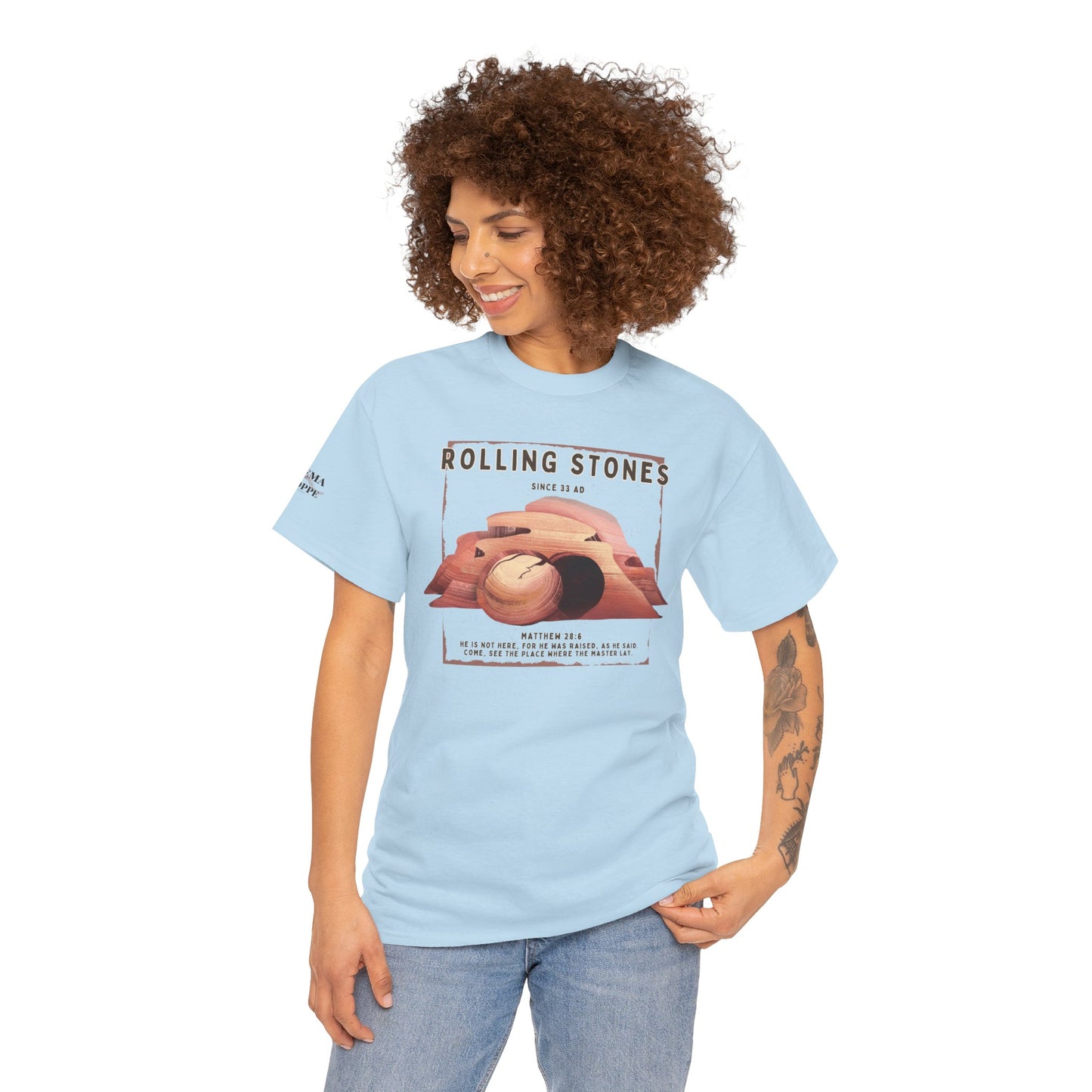 Rolling Stones Since 33 AD Biblical Graphic Tee — "Hebrew Hahas" Vintage Faith Shirt
