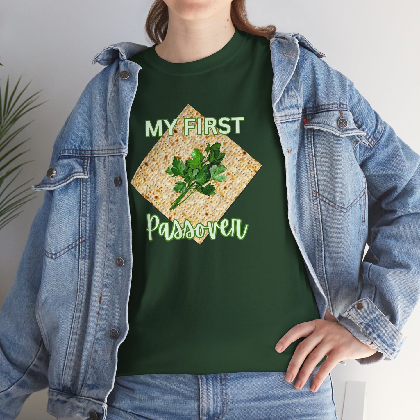 Adults My First Passover T‑Shirt — Seder Matzo & Parsley Pesach Tee