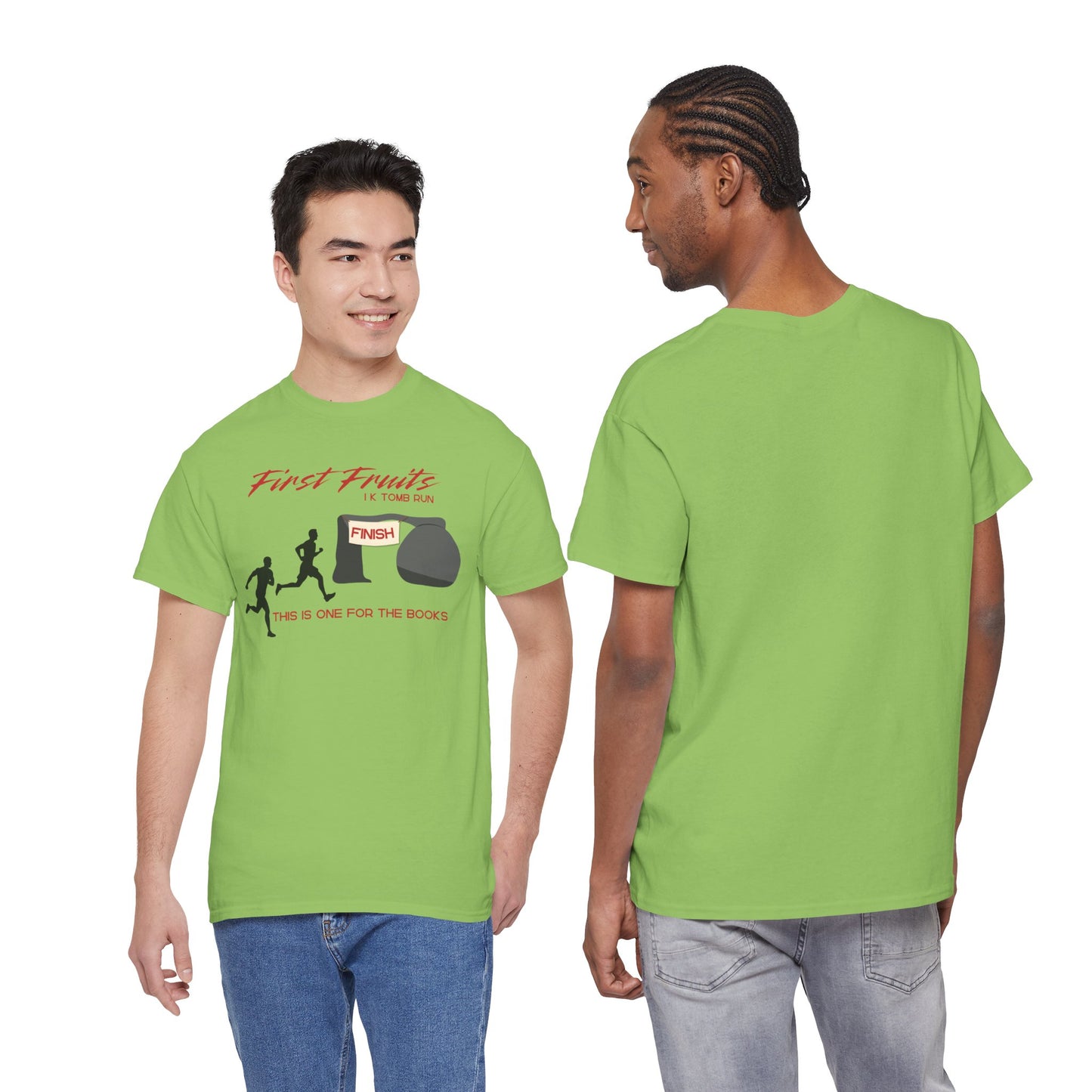 First Fruits 1k Tomb Run Unisex Tee - Funny Biblical Design