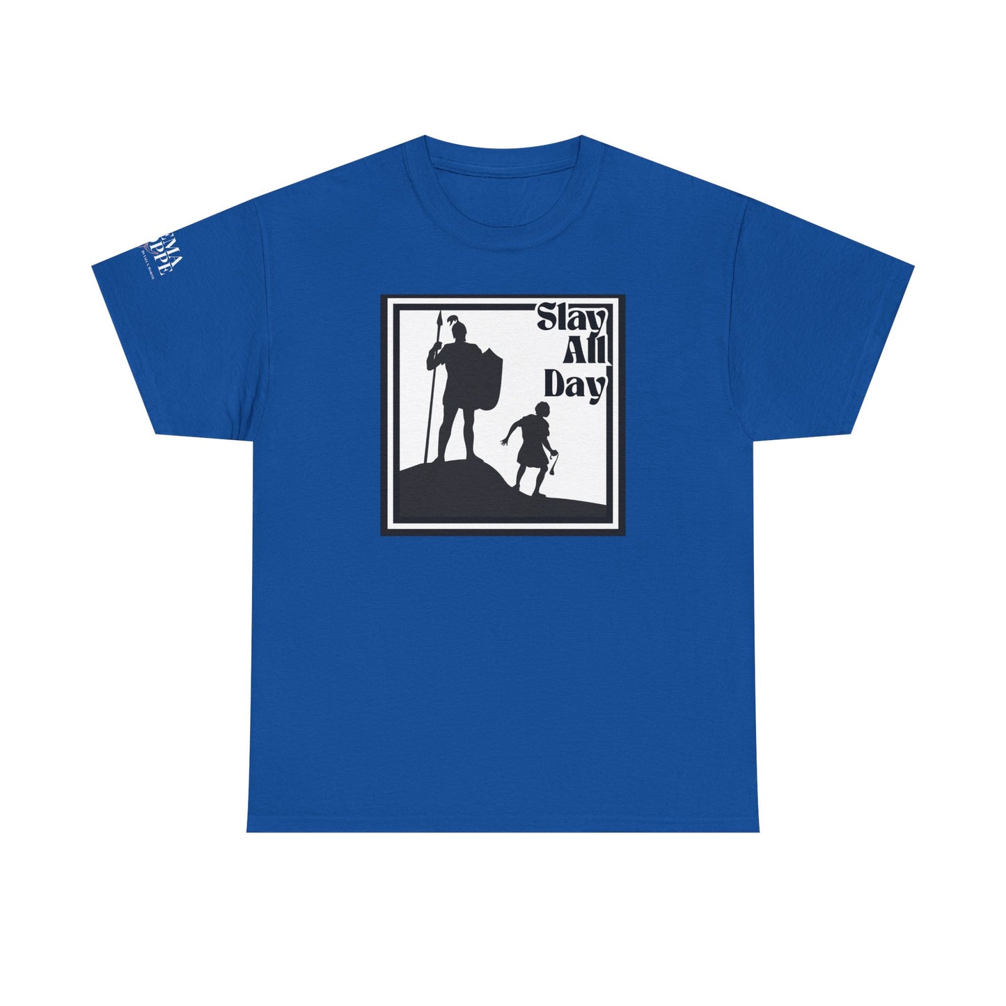 Slay All Day David and Goliath Unisex Heavy Cotton T-Shirt Biblical Humor Tee