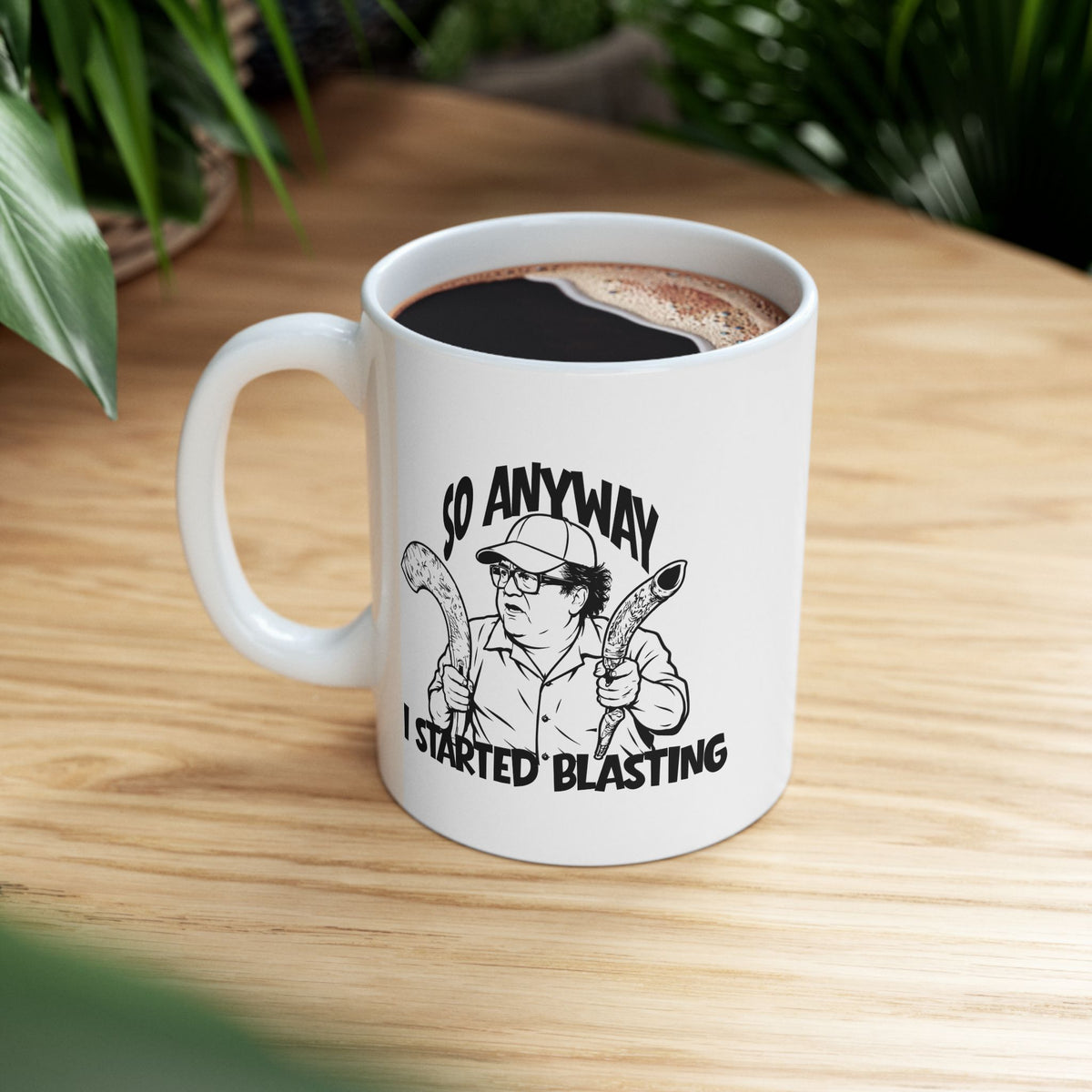Funny Shofar Meme Mug — "I Started Blasting" Ceramic Mug (11oz & 15oz)