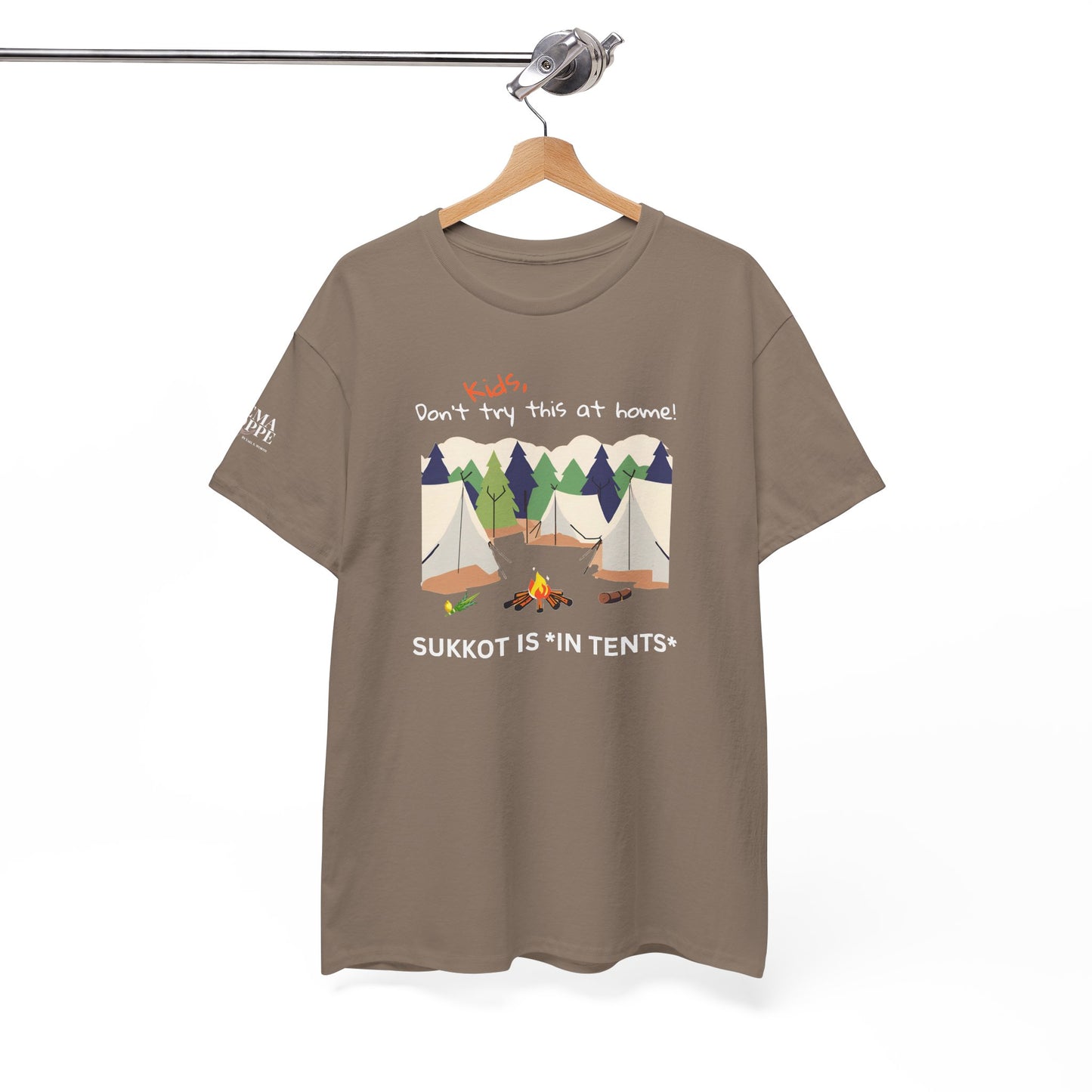 Kids, Don't Try This At Home Sukkot Shirt (dark colors)