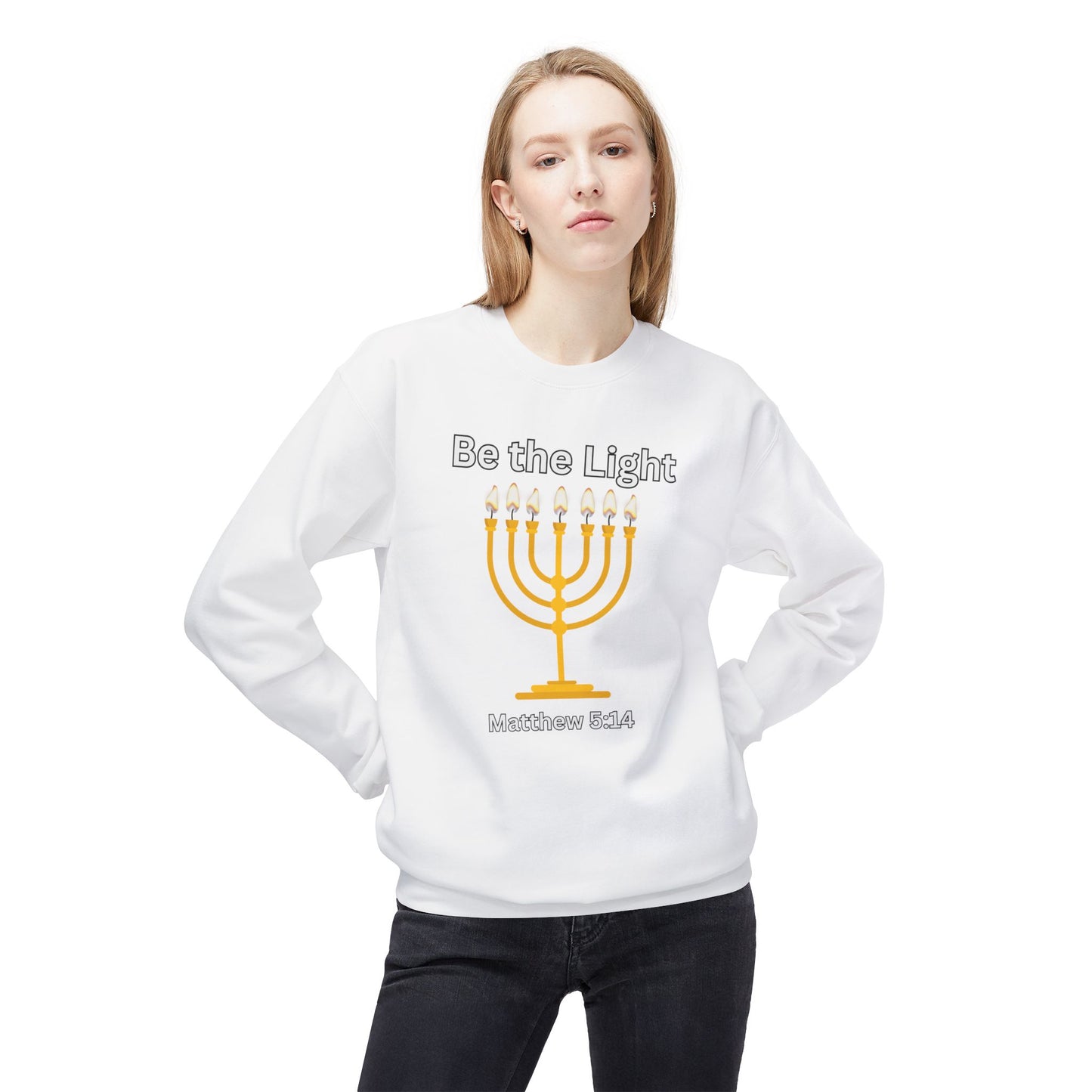 Be The Light Unisex Midweight Softstyle Fleece Crewneck Sweatshirt