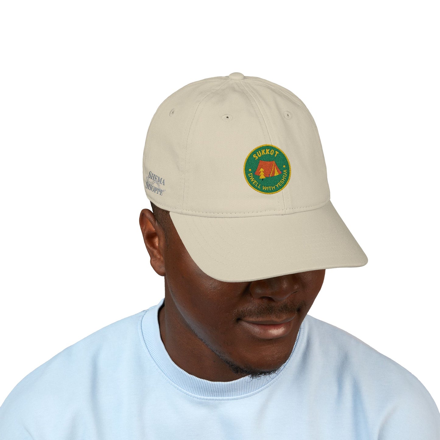 Organic Embroidered Sukkot With Yeshua Baseball Cap — Green Tent Patch