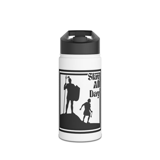 Slay All Day Motivational Stainless Steel Water Bottle - "Slay All Day!" - Fitness, Gym, Outdoor, Hydration, Travel, Bible David and Goliath