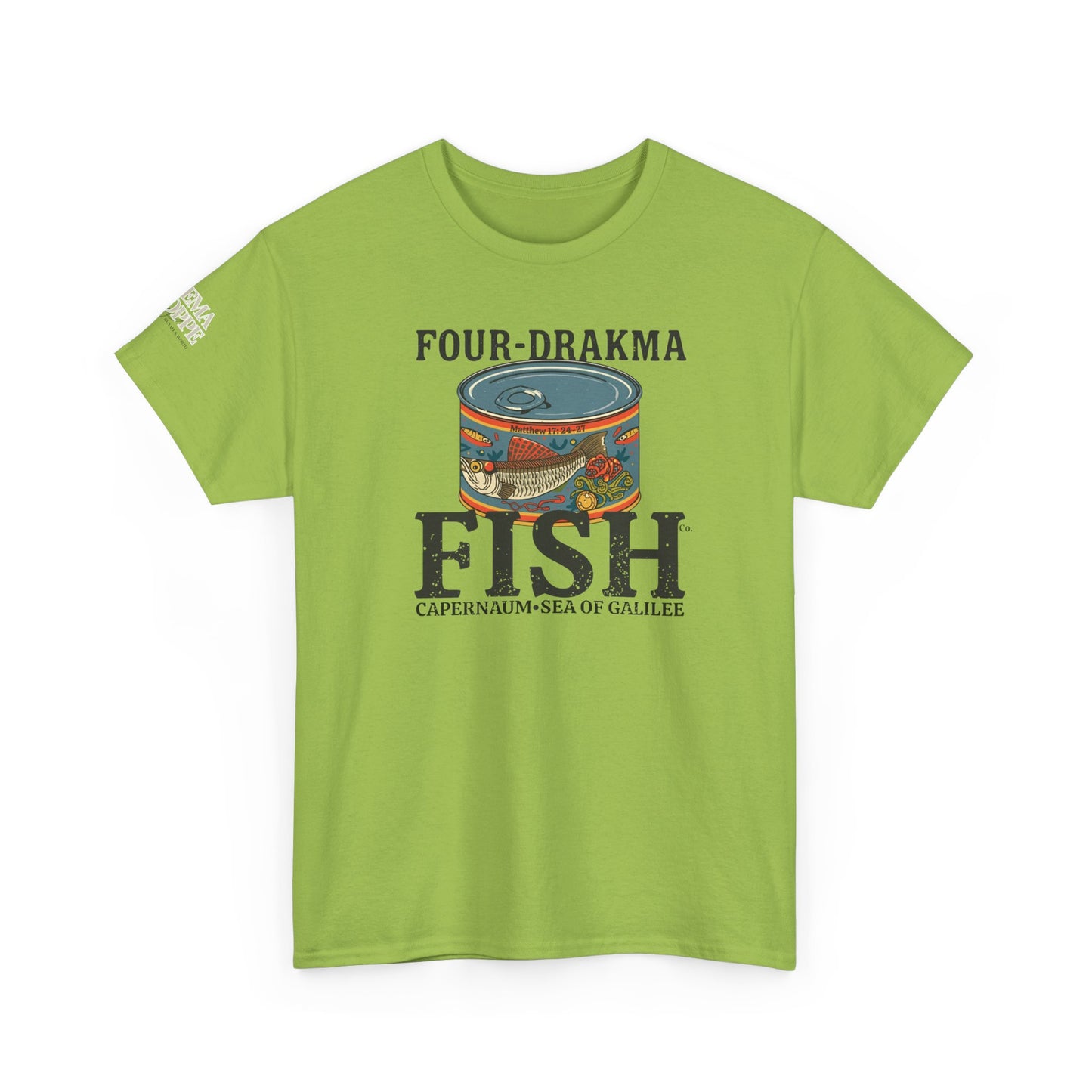 Vintage Four-Drachma Fish Co Matthew 17:24-27 Unisex Tee for Fishermen and Bible Enthusiasts