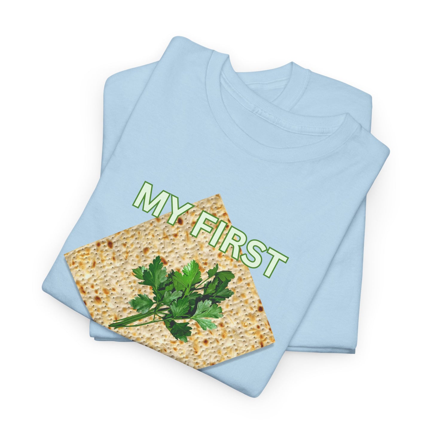 Adults My First Passover T‑Shirt — Seder Matzo & Parsley Pesach Tee