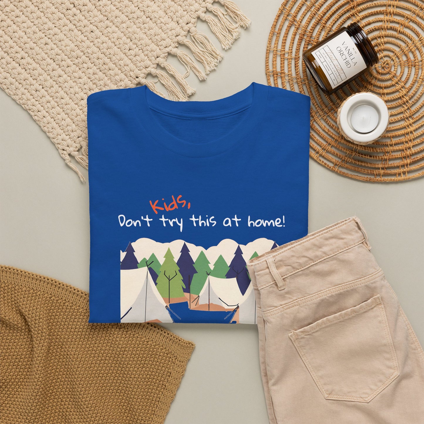 Kids, Don't Try This At Home Sukkot Shirt (dark colors)