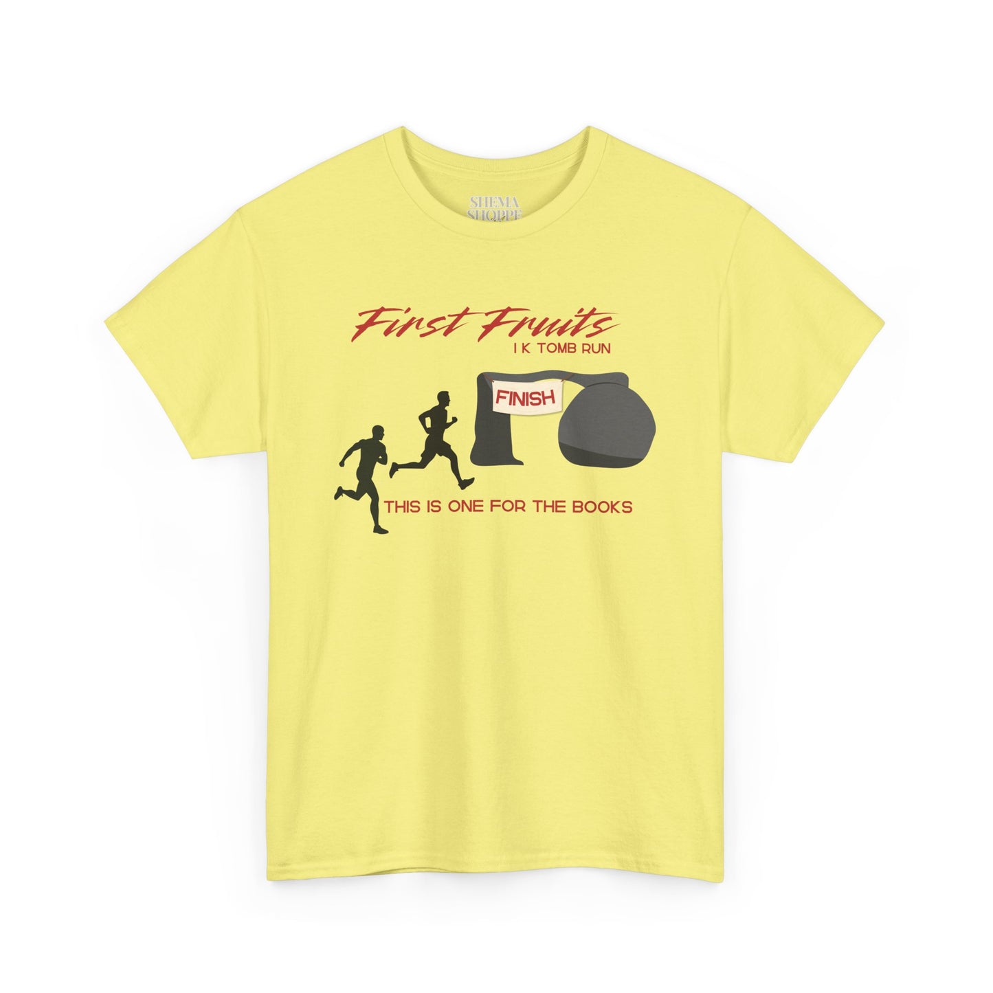 First Fruits 1k Tomb Run Unisex Tee - Funny Biblical Design