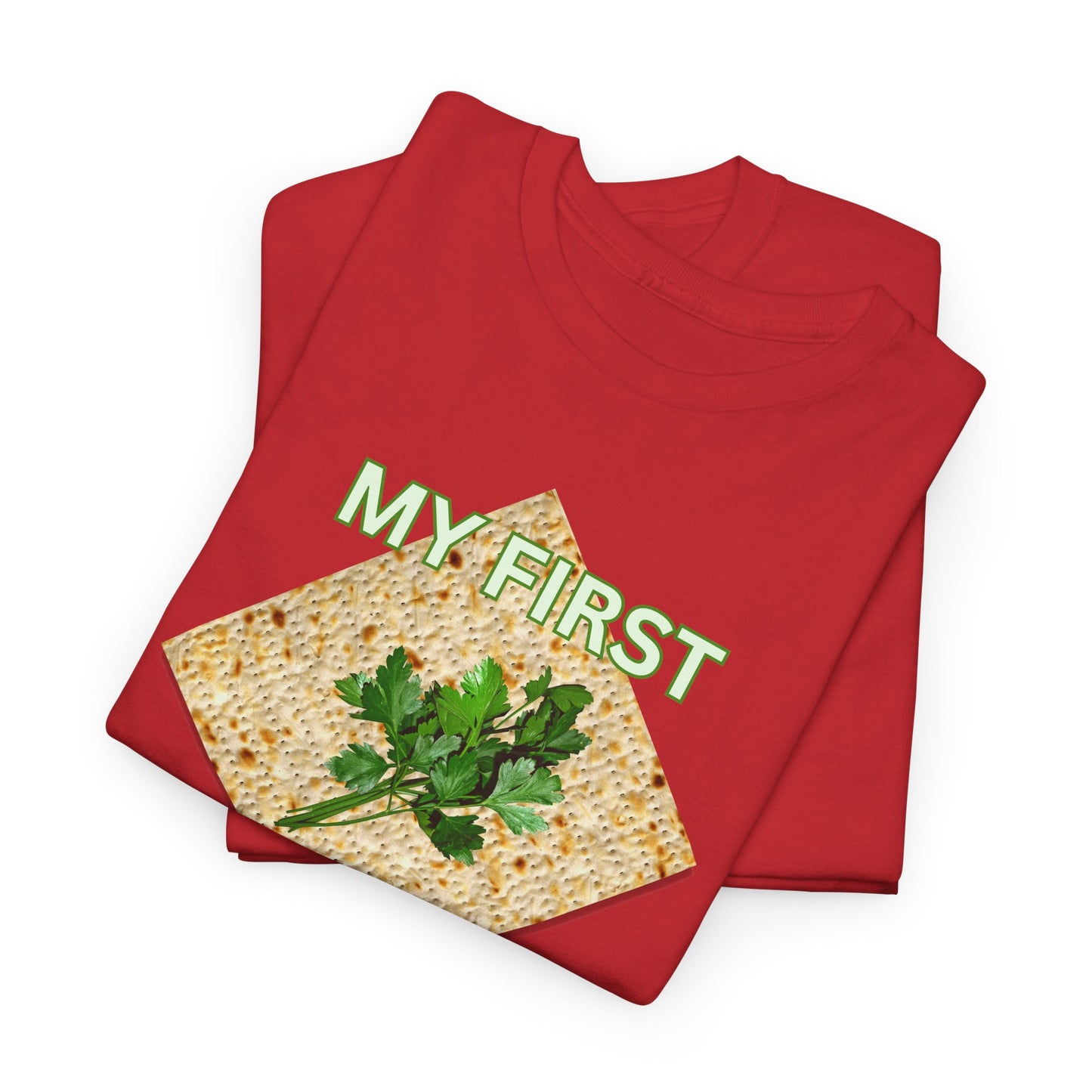 Adults My First Passover T‑Shirt — Seder Matzo & Parsley Pesach Tee