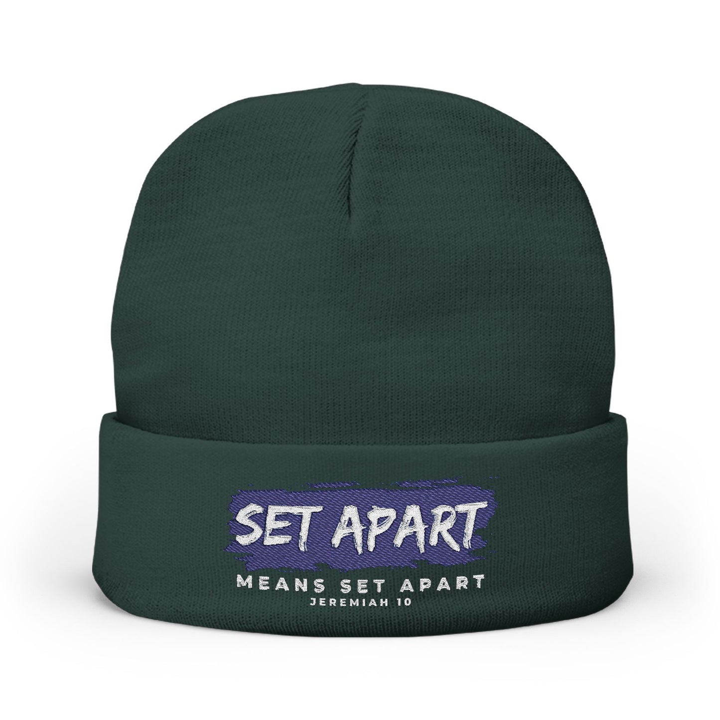 Embroidered Knit Beanie - Set Apart Jeremiah 10 Inspiration