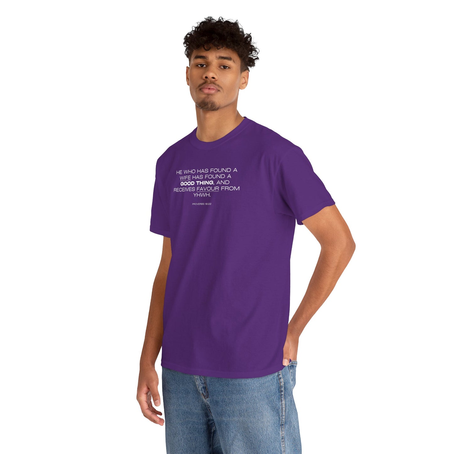 Proverbs 18:22 Men's Tee - Engagements, Weddings, Anniversaries- For The Coordinated Couple 100% Cotton
