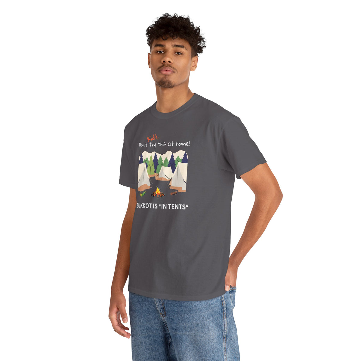 Kids, Don't Try This At Home Sukkot Shirt (dark colors)