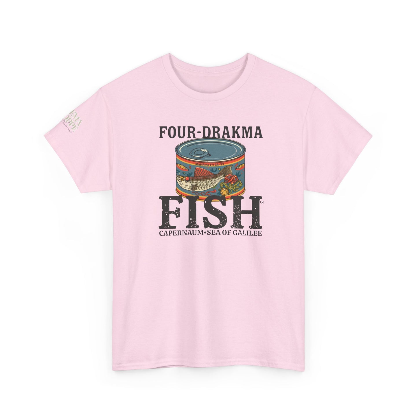 Vintage Four-Drachma Fish Co Matthew 17:24-27 Unisex Tee for Fishermen and Bible Enthusiasts