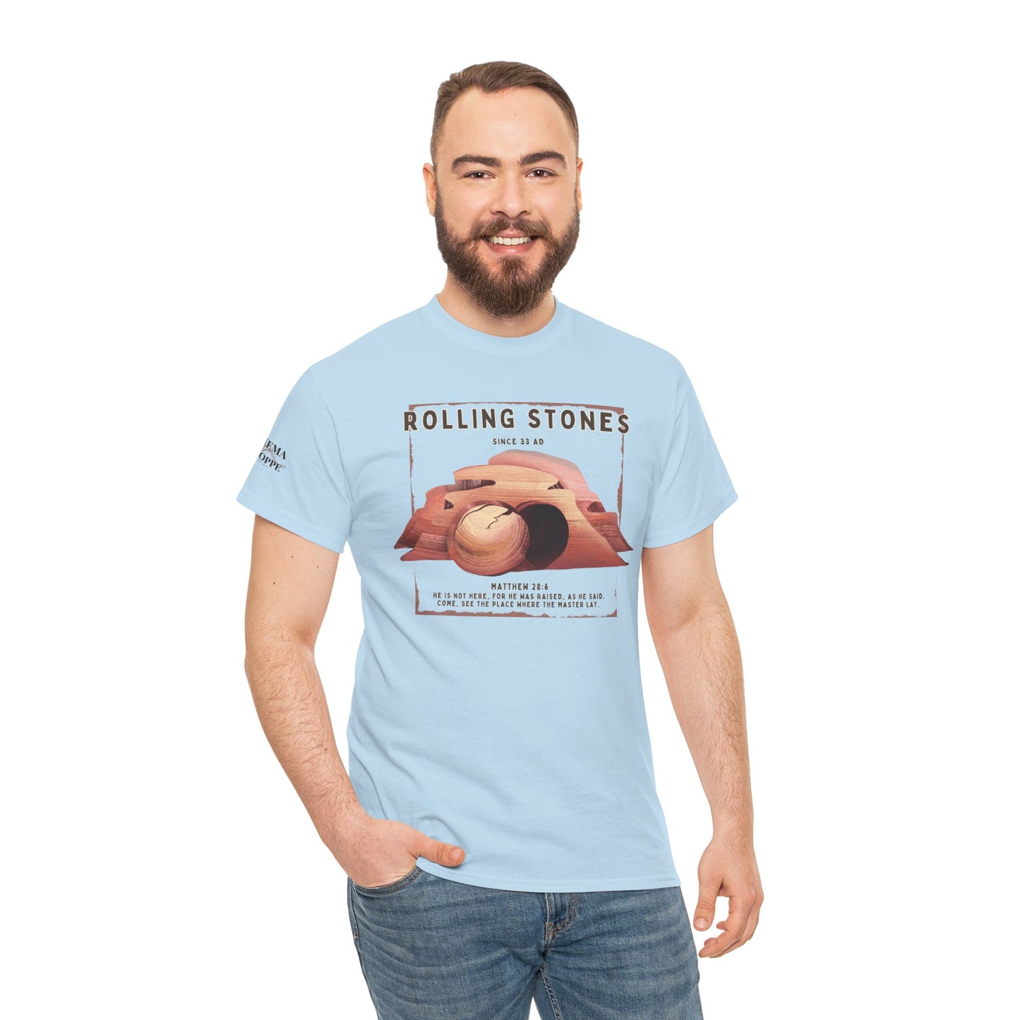 Rolling Stones Since 33 AD Biblical Graphic Tee — "Hebrew Hahas" Vintage Faith Shirt