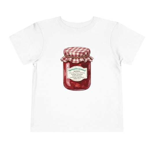 Fruit Of The Spirit "Spread it around" Jam Jar Toddler Tee — Cute Fruit Preserves Graphic Shirt For Bible Kids