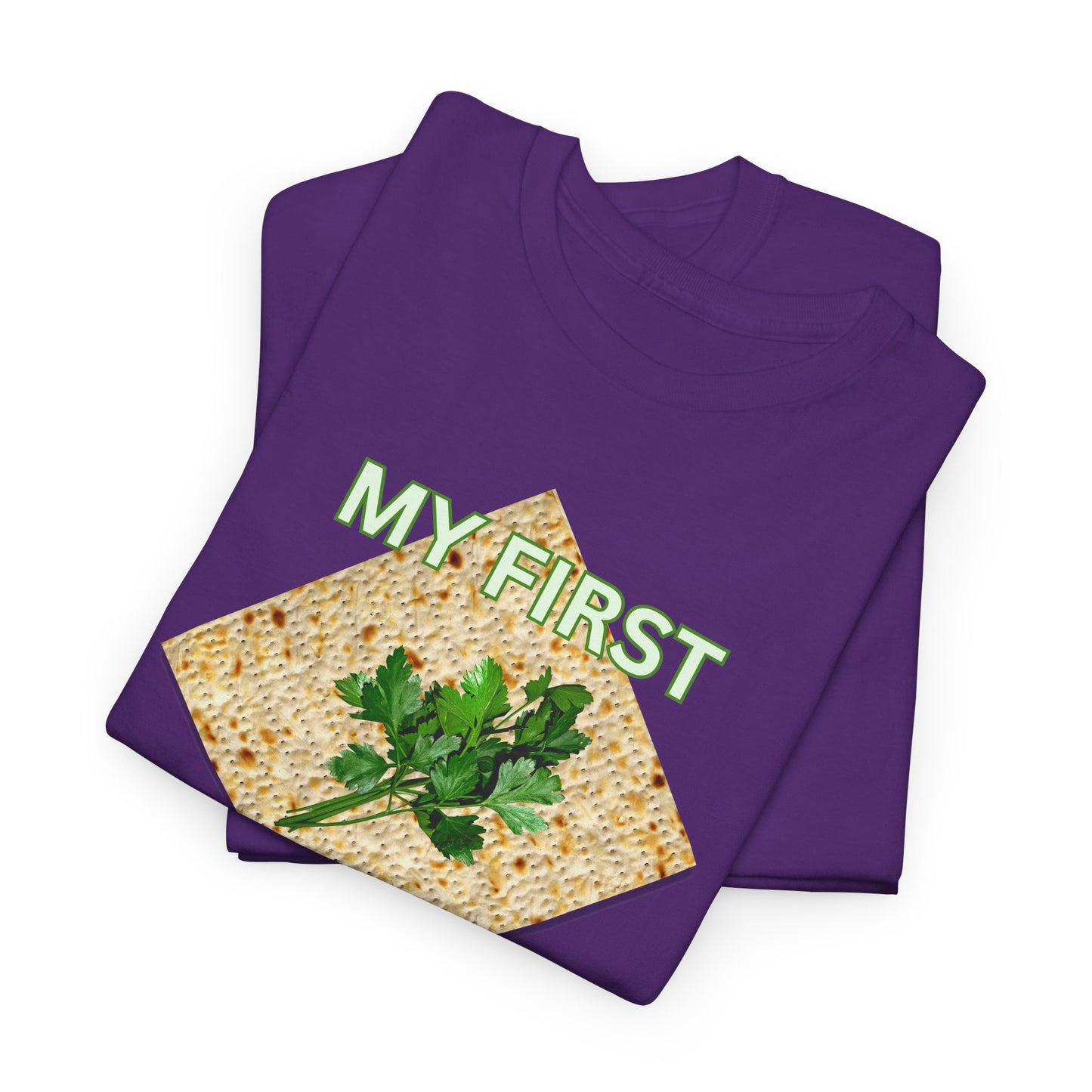 Adults My First Passover T‑Shirt — Seder Matzo & Parsley Pesach Tee