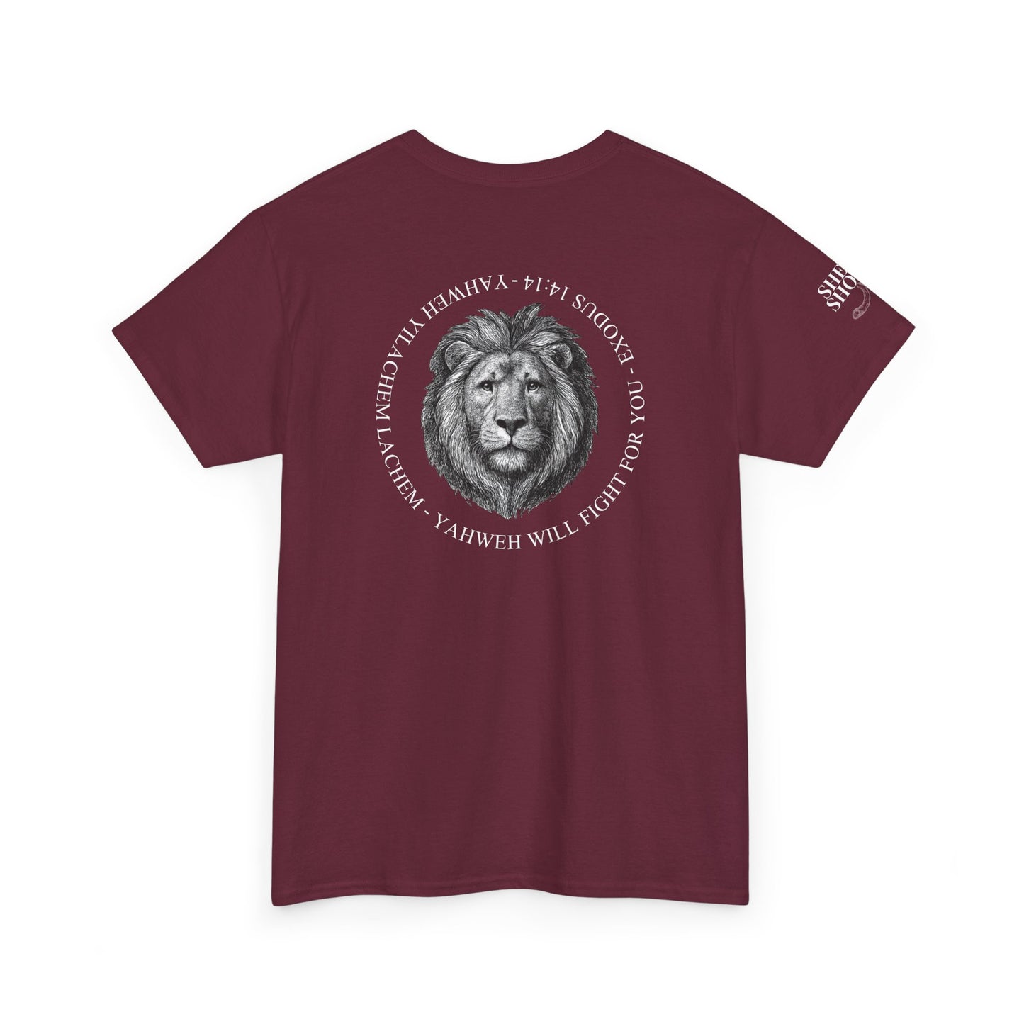 Hebrew Lion Tee — "Yahweh Yilachem Lachem" Inspirational Scripture Shirt Exodus 14:14