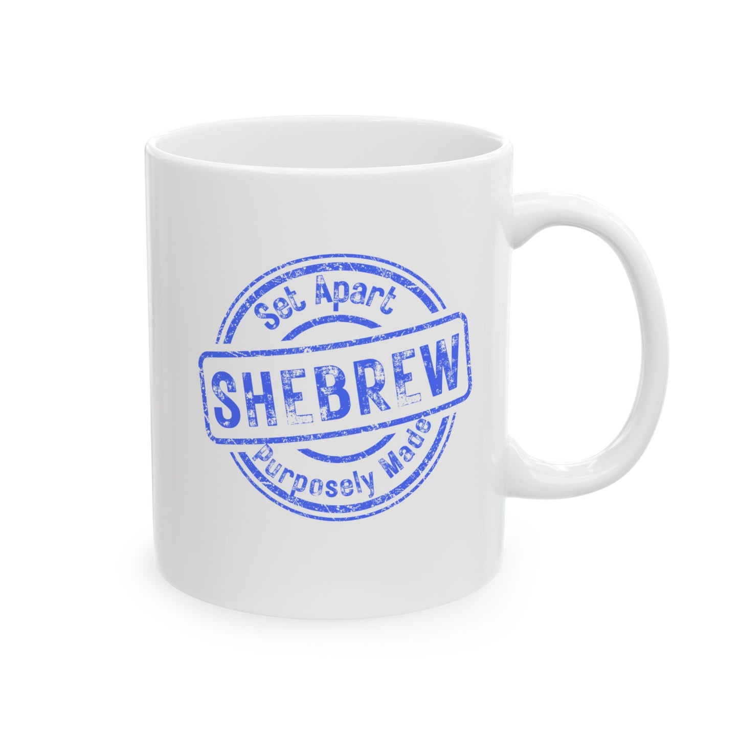 Ceramic Mug - Shebrews Stamp, Perfect for Shabbat and Sharing Faith