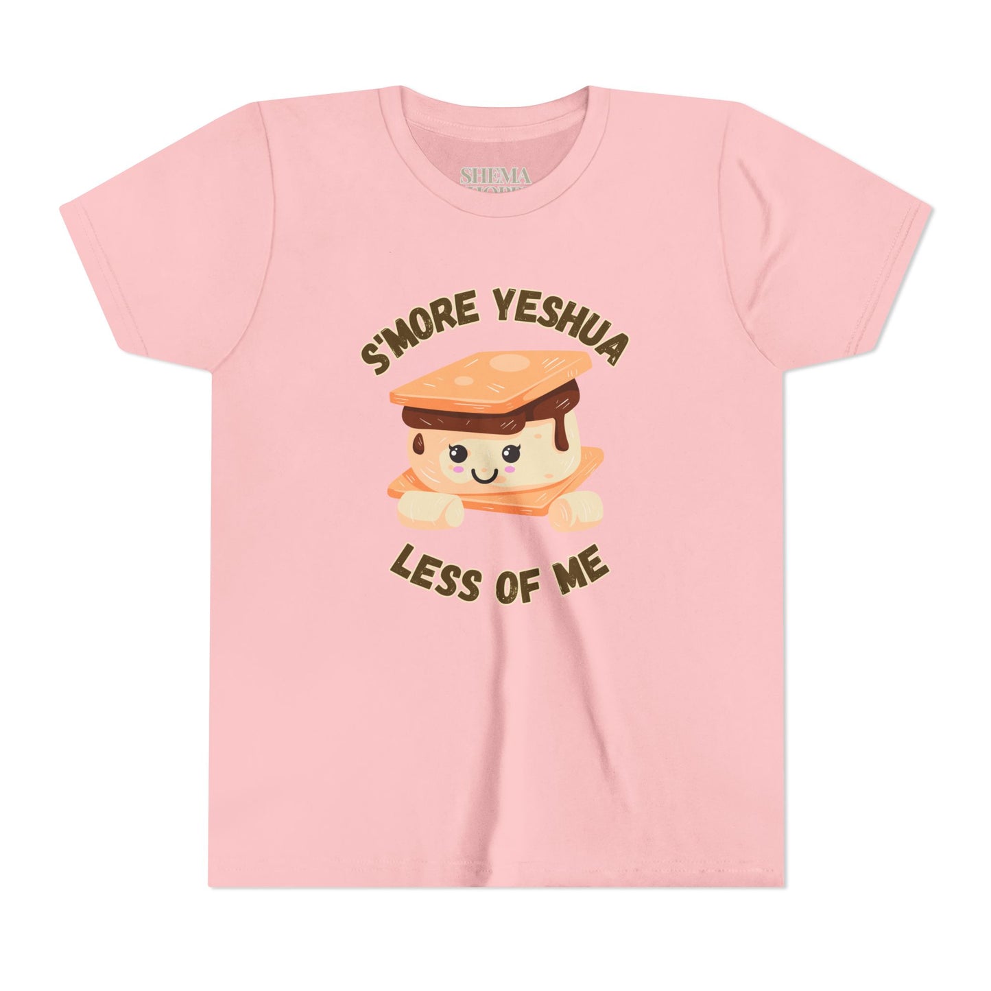 Youth T-Shirt - More Yeshua, Less of Me Shirt Cute S'mores for Sukkot