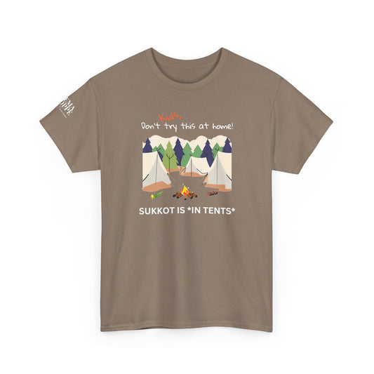 Kids, Don't Try This At Home Sukkot Shirt (dark colors)