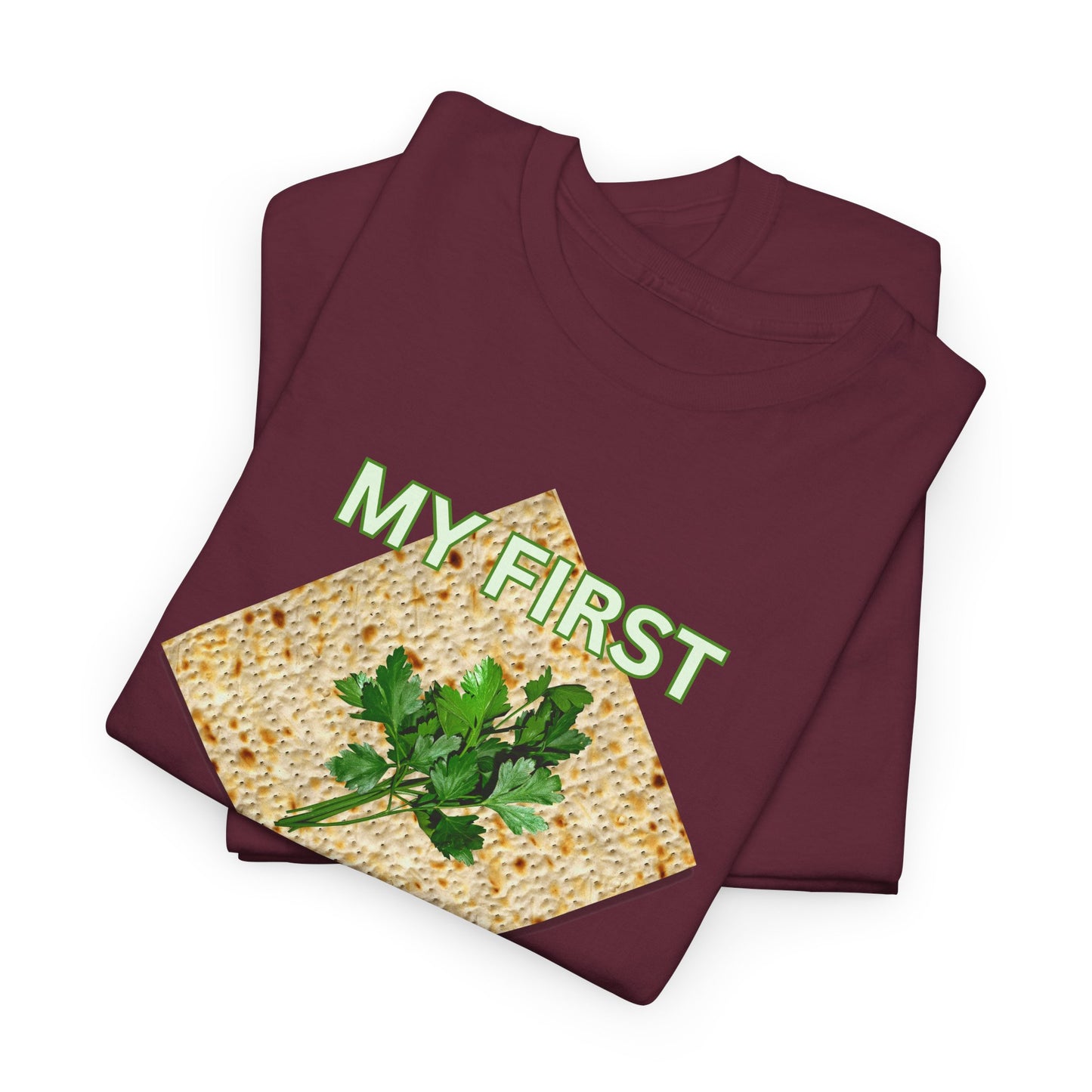 Adults My First Passover T‑Shirt — Seder Matzo & Parsley Pesach Tee