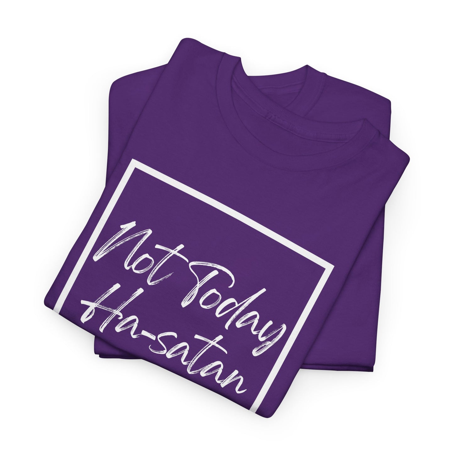 "Not Today Ha-satan" Cotton Tee Minimal Script Graphic Tee