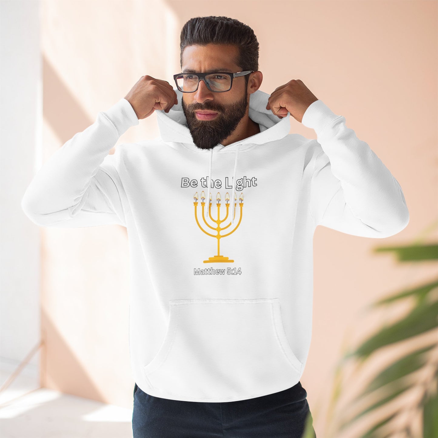 Be The Light Menorah Three-Panel Fleece Hoodie