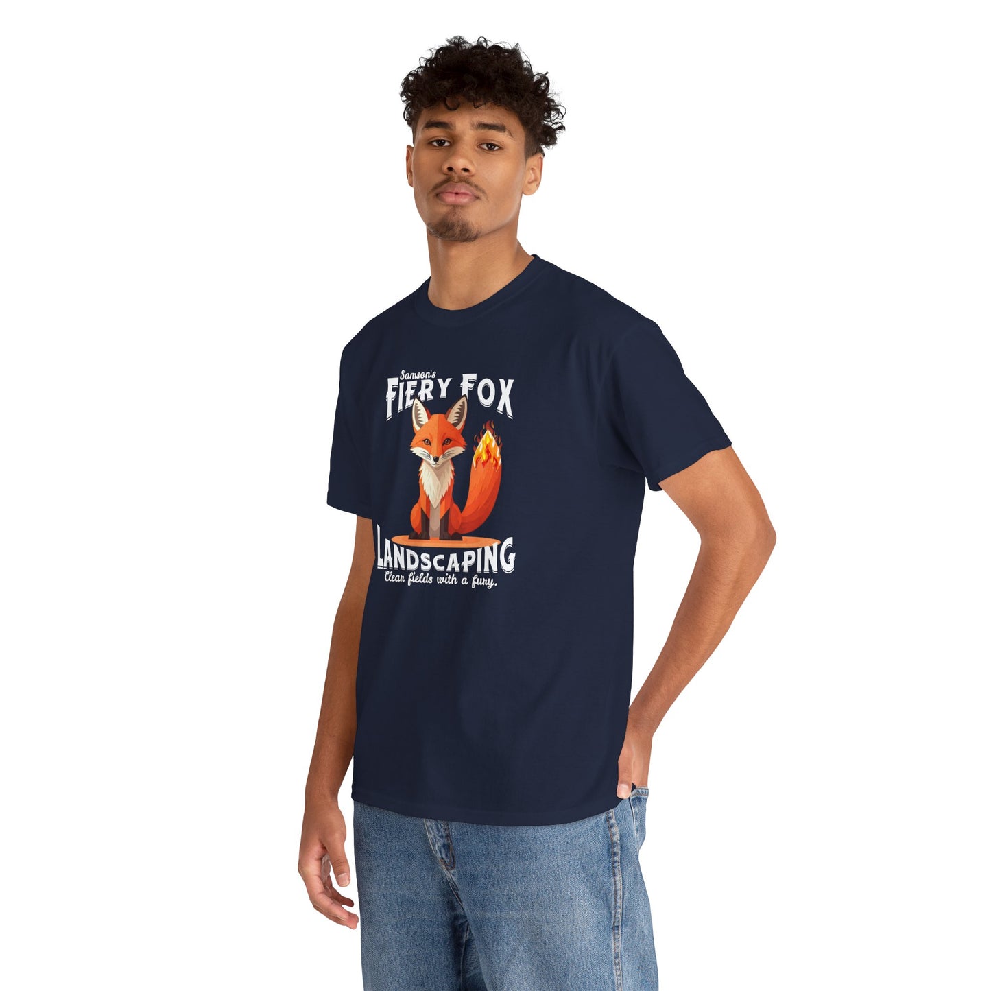 Fiery Fox Landscaping Unisex Heavy Cotton Tee - dark shades