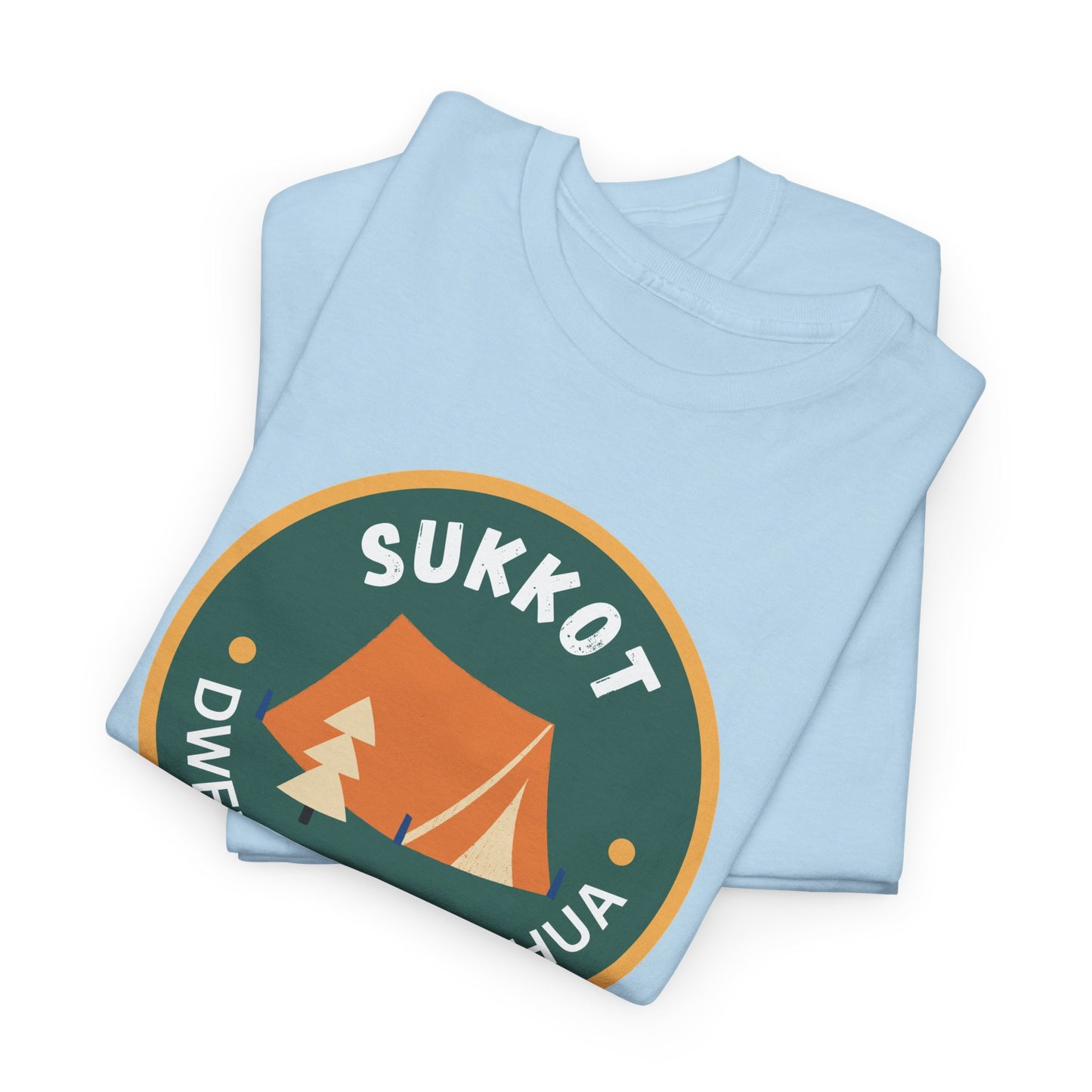 Sukkot Camping Tee — “Dwell With Yeshua” Biblical Feast T‑Shirt
