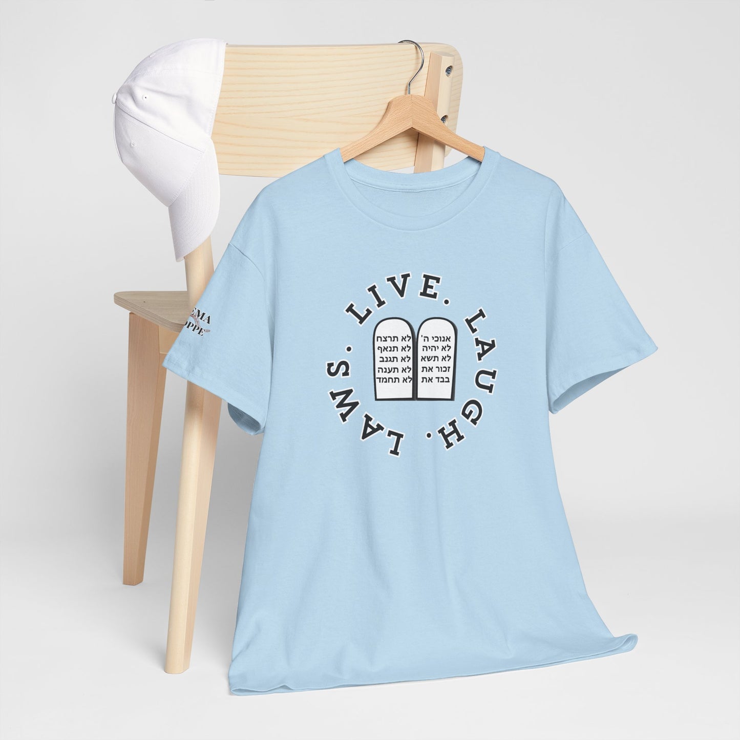 Live Laugh Laws T‑Shirt — Legal Humor Tee with Open Book Graphic