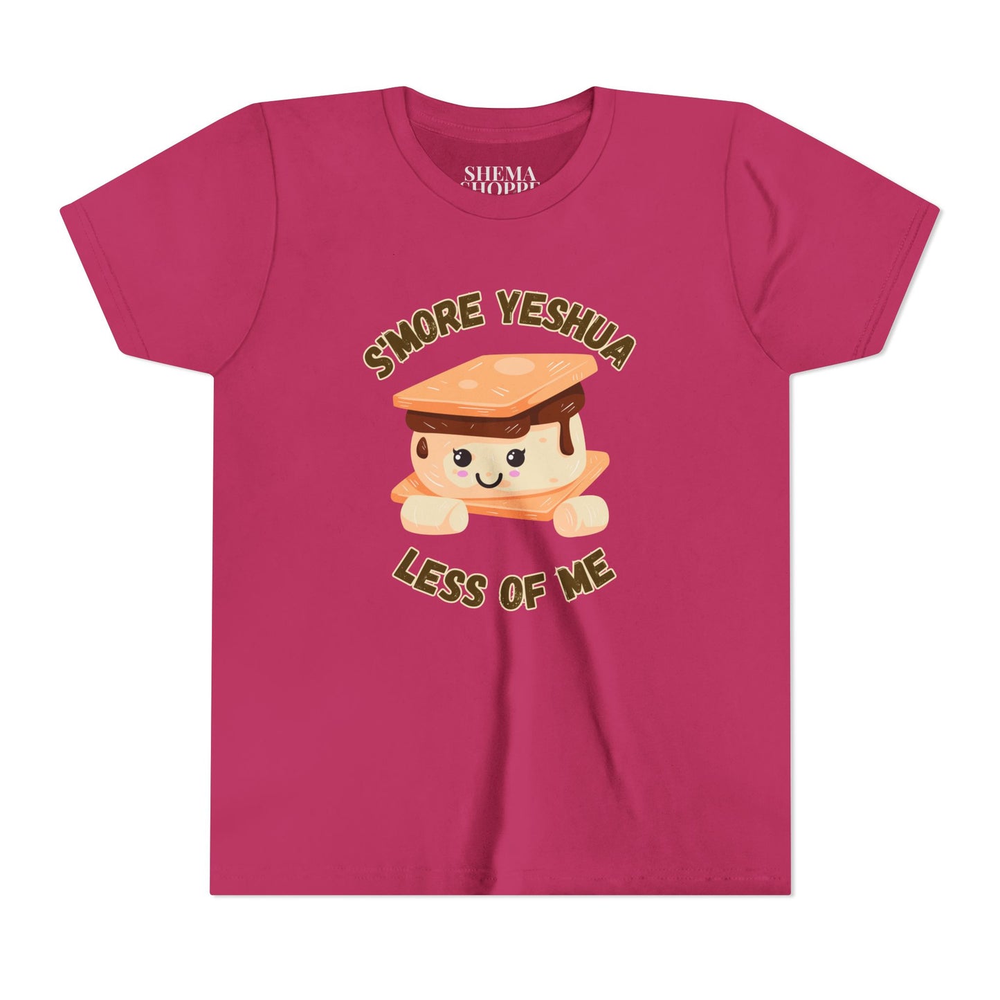 Youth T-Shirt - More Yeshua, Less of Me Shirt Cute S'mores for Sukkot