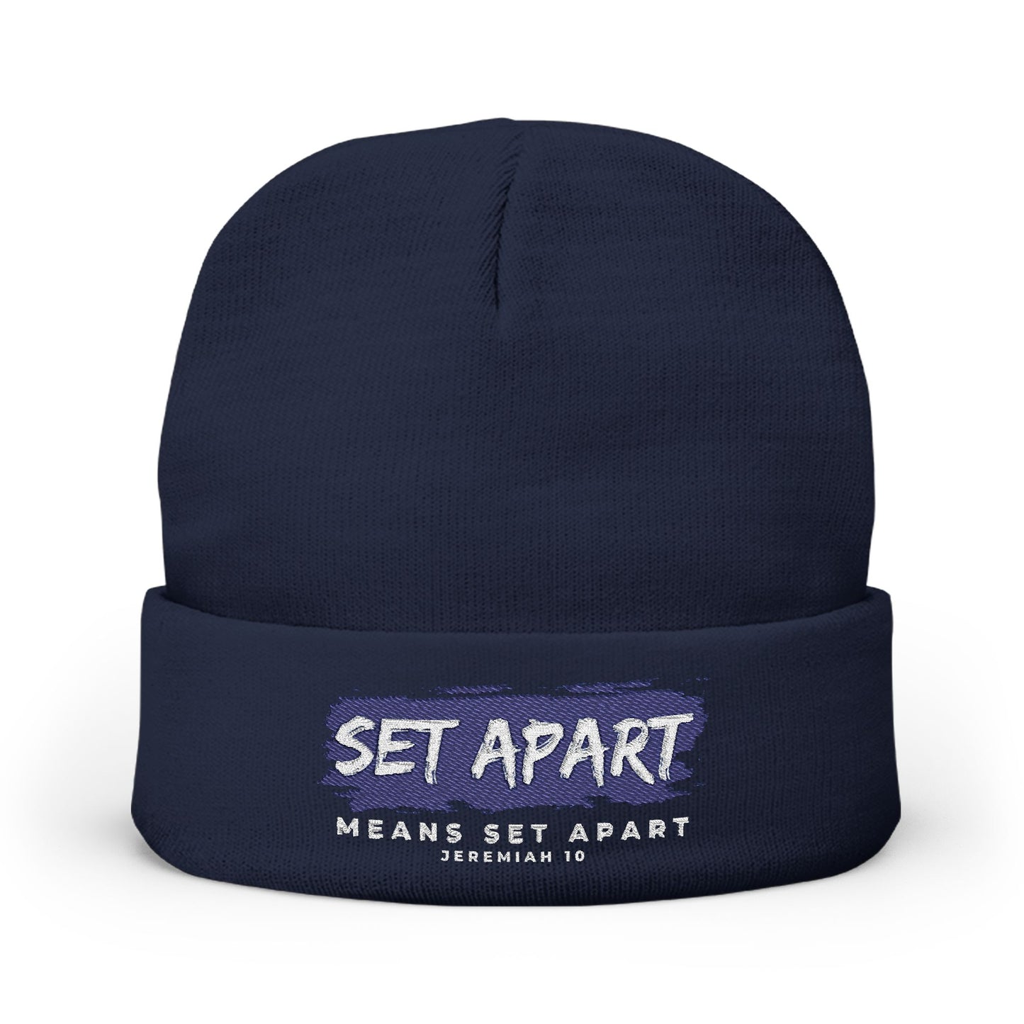 Embroidered Knit Beanie - Set Apart Jeremiah 10 Inspiration