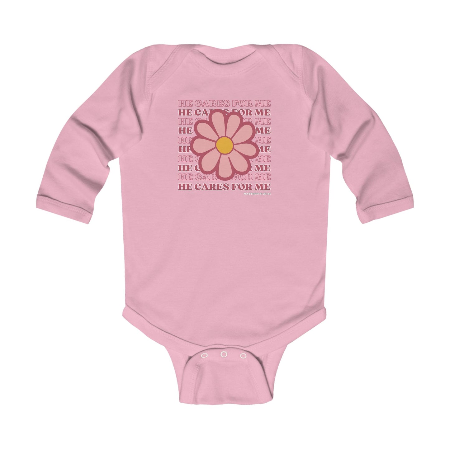 He Cares For Me- Infant Long Sleeve Bodysuit
