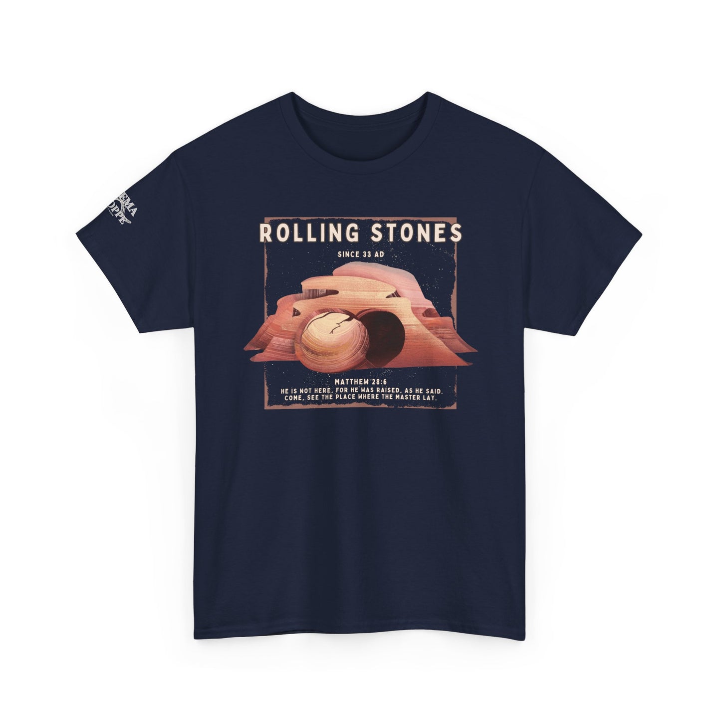 Rolling Stones Since 33 AD Biblical Graphic Tee — "Hebrew Hahas" Vintage Faith Shirt