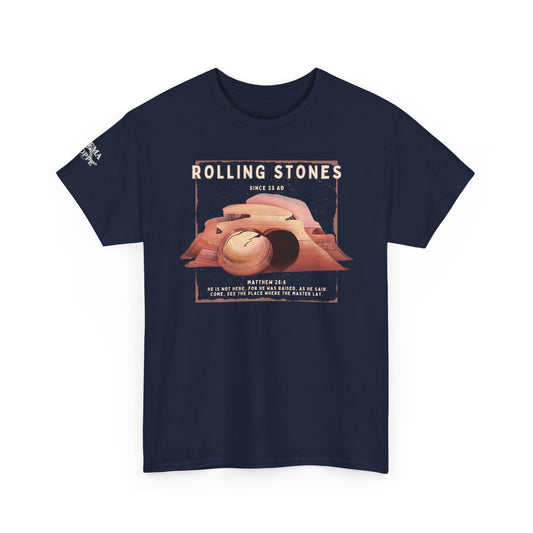 Rolling Stones Since 33 AD Biblical Graphic Tee — "Hebrew Hahas" Vintage Faith Shirt