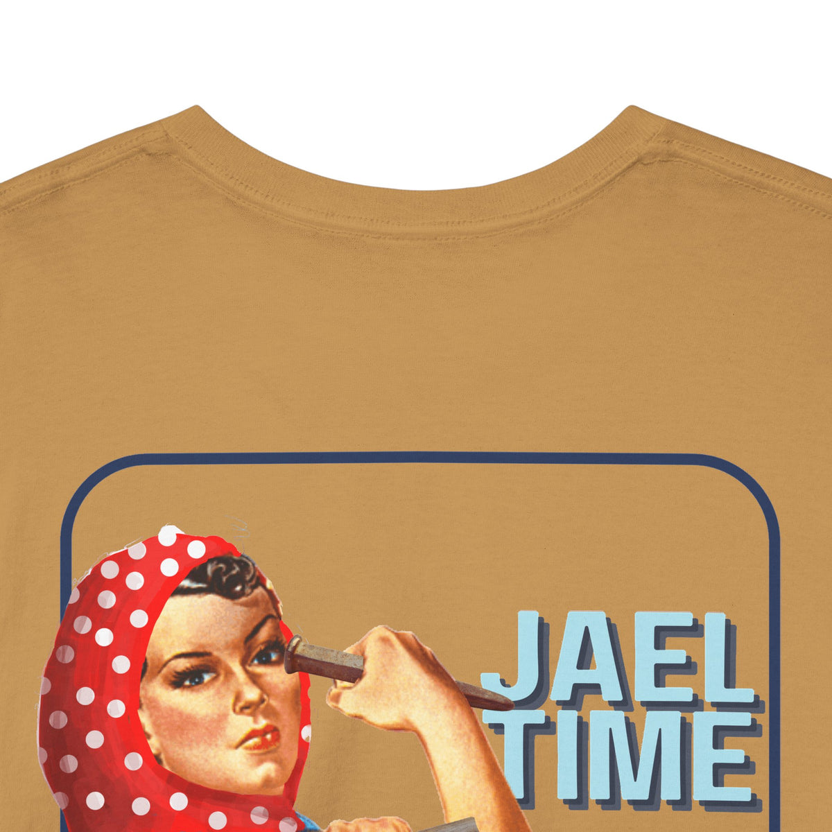 'Jael Time' Humorous Bible Story T-Shirt with Tent Peg and Hammer Design Cotton Tee