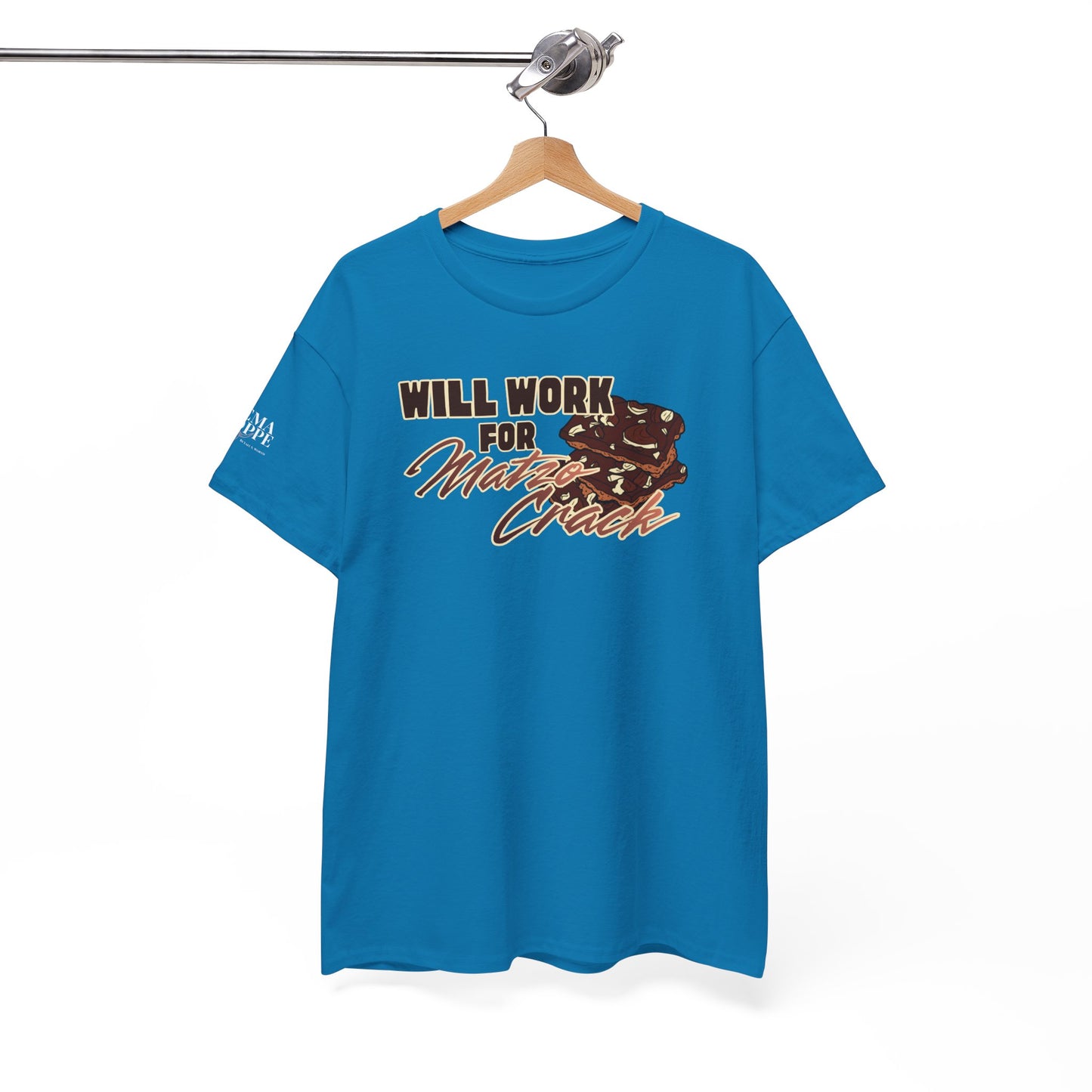 Will Work for Matzo Crack Funny Passover Unleavened Bread T‑Shirt