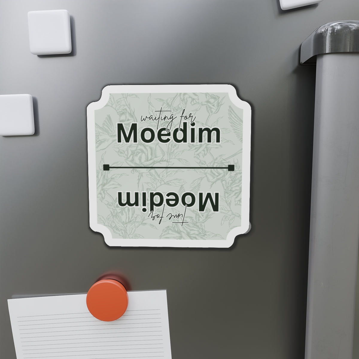 Green Roses 'Waiting for Moedim' VS 'Time for Moedim' Design, Decorative Fridge Magnet
