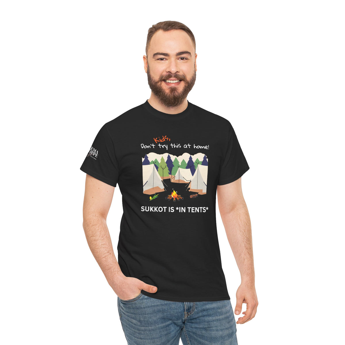 Kids, Don't Try This At Home Sukkot Shirt (dark colors)