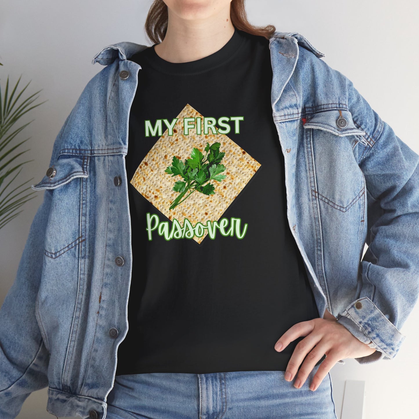 Adults My First Passover T‑Shirt — Seder Matzo & Parsley Pesach Tee