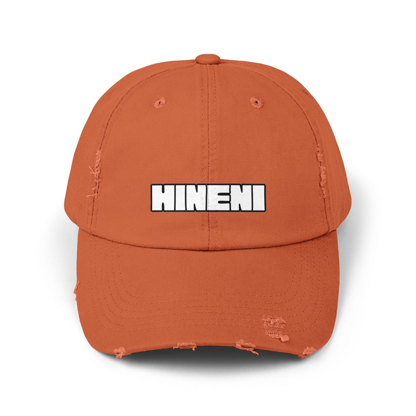 Hineni (Hebrew for "here I am")  Distressed Cap with 'Hineni' | Casual Streetwear Hat, Daily Accessory, Gift for Him/Her, Trendy Cap