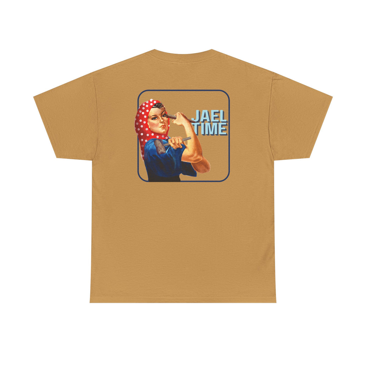 'Jael Time' Humorous Bible Story T-Shirt with Tent Peg and Hammer Design Cotton Tee