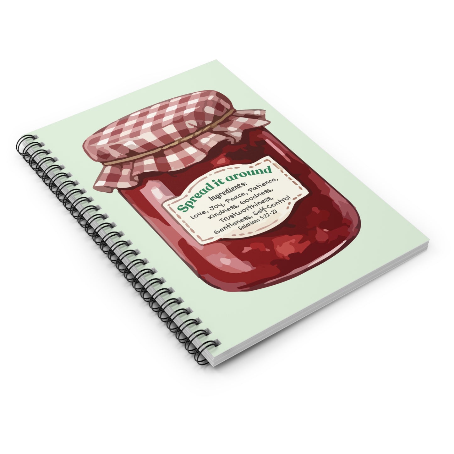 Jam Jar Notebook — "Spread It Around" Ruled Spiral Notebook (Inspirational Recipe Label)