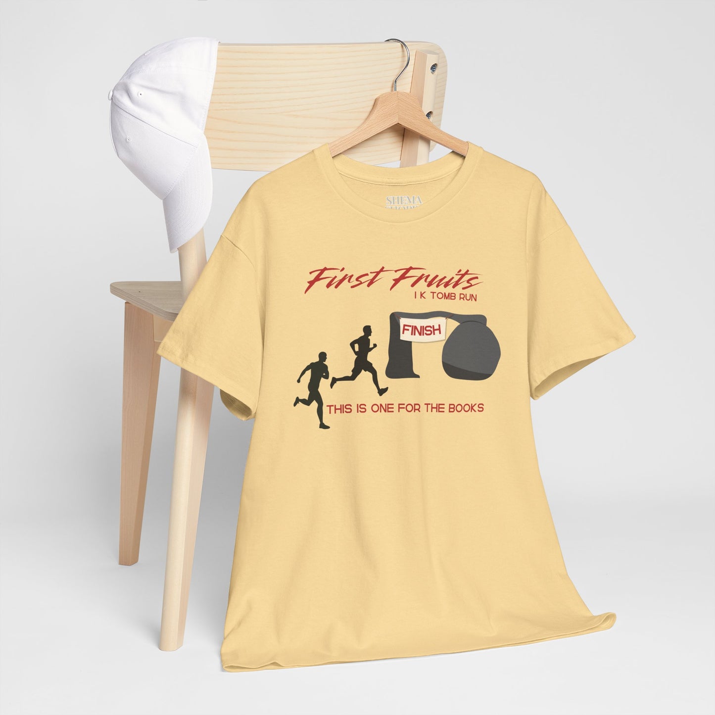 First Fruits 1k Tomb Run Unisex Tee - Funny Biblical Design