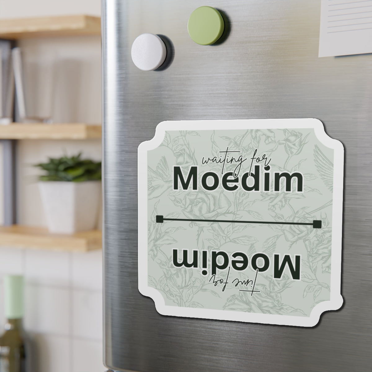 Green Roses 'Waiting for Moedim' VS 'Time for Moedim' Design, Decorative Fridge Magnet